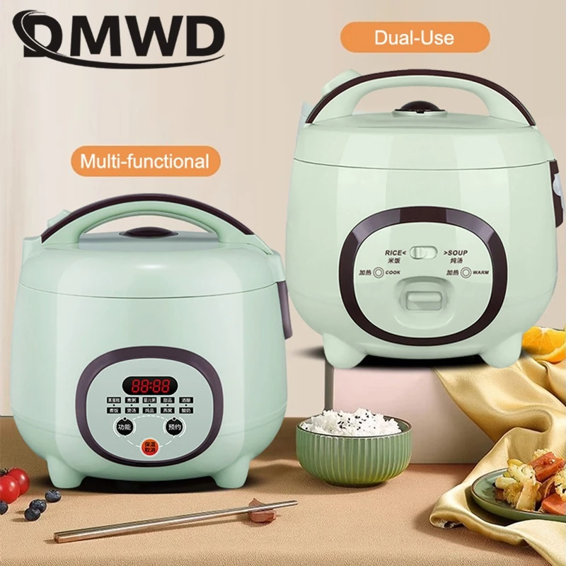 1.8L Fully Automatic Non-Stick Rice Cooker Multipurpose Soup StewPot Food Steamer Dual-use Automatic Keep warm Portable Lunchbox