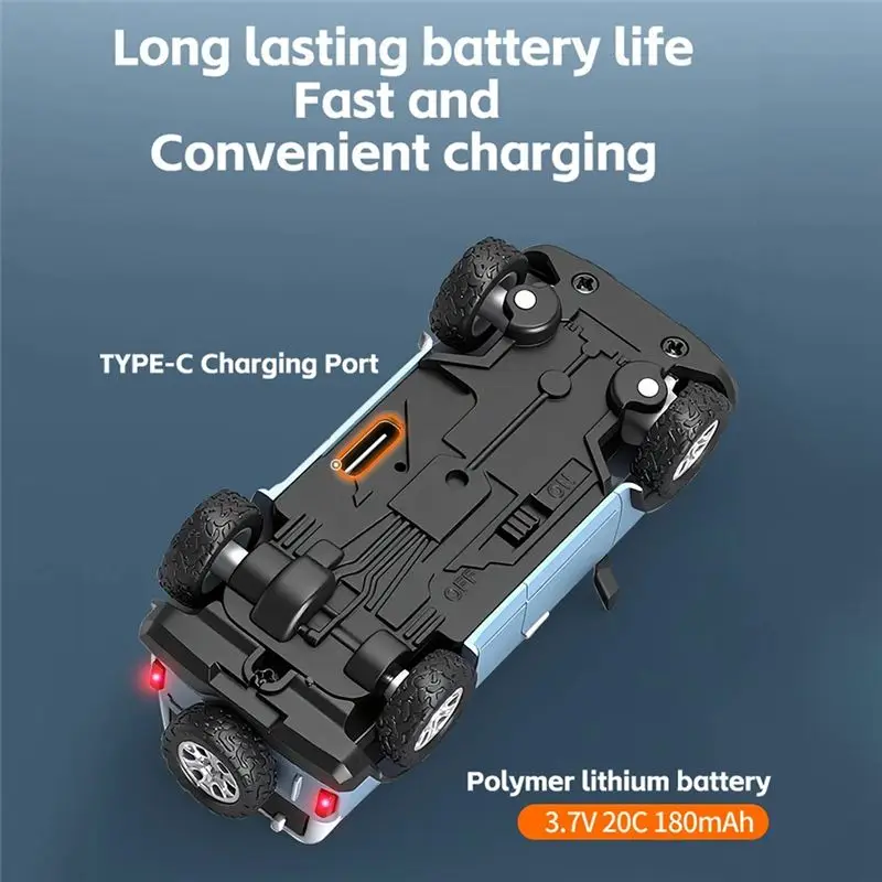 FBIL-Mini Racing Car Kit FPV RC Car 1:64 Scale 6405-C FPV VTX 720P Camera Built-In Gyroscope 2.4G Wifi App Control Photos+