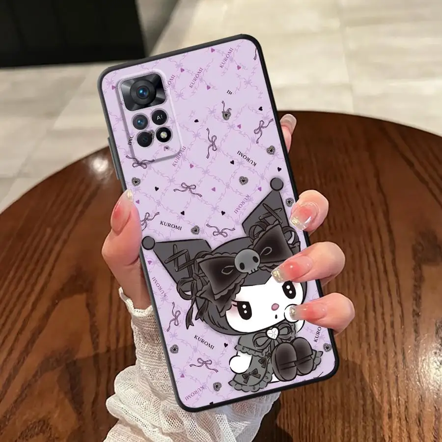 Custodia morbida per telefono posteriore per Xiaomi Redmi Note 10 9 8 Pro 11 13 12 Pro Plus 11S 10S 9s 12S Kuromi Melody