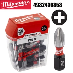 Milwaukee PH2 25MM Impact Bits 25 Pack SHOCKWAVE High Hardness Electric Screwdriver Tool Attachments 4932430853