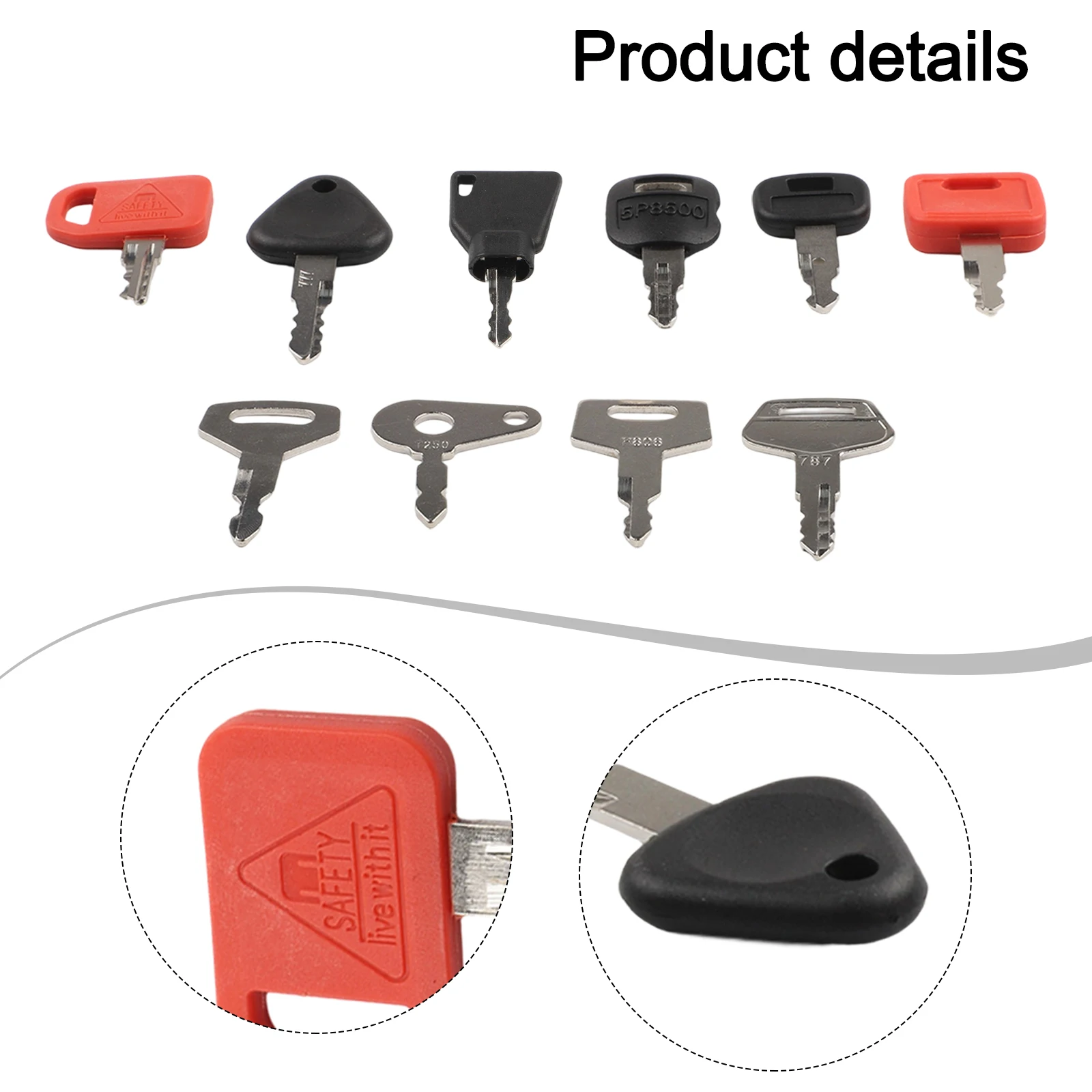 

10 шт., набор ключей зажигания для большинства экскаваторов, тракторов и всех других тяжелых машин и оборудования, автомобильные аксессуары