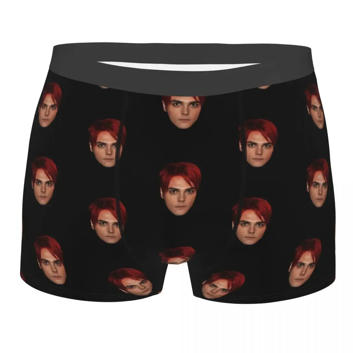 

Funny Boxer Gerard Way Red Hair Shorts Panties Men's Underwear Mid Waist Underpants for Homme Plus Size