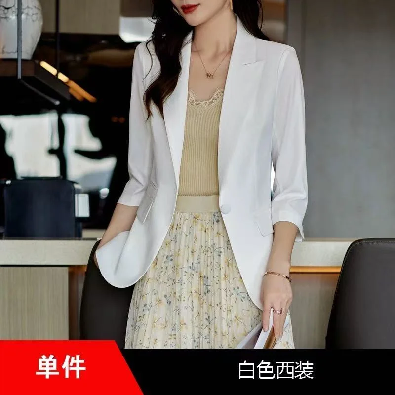 

Летний тонкий пиджак, модный женский блейзер, костюмный жакет, женская куртка весна-осень 2026, новая корейская версия, женский топ