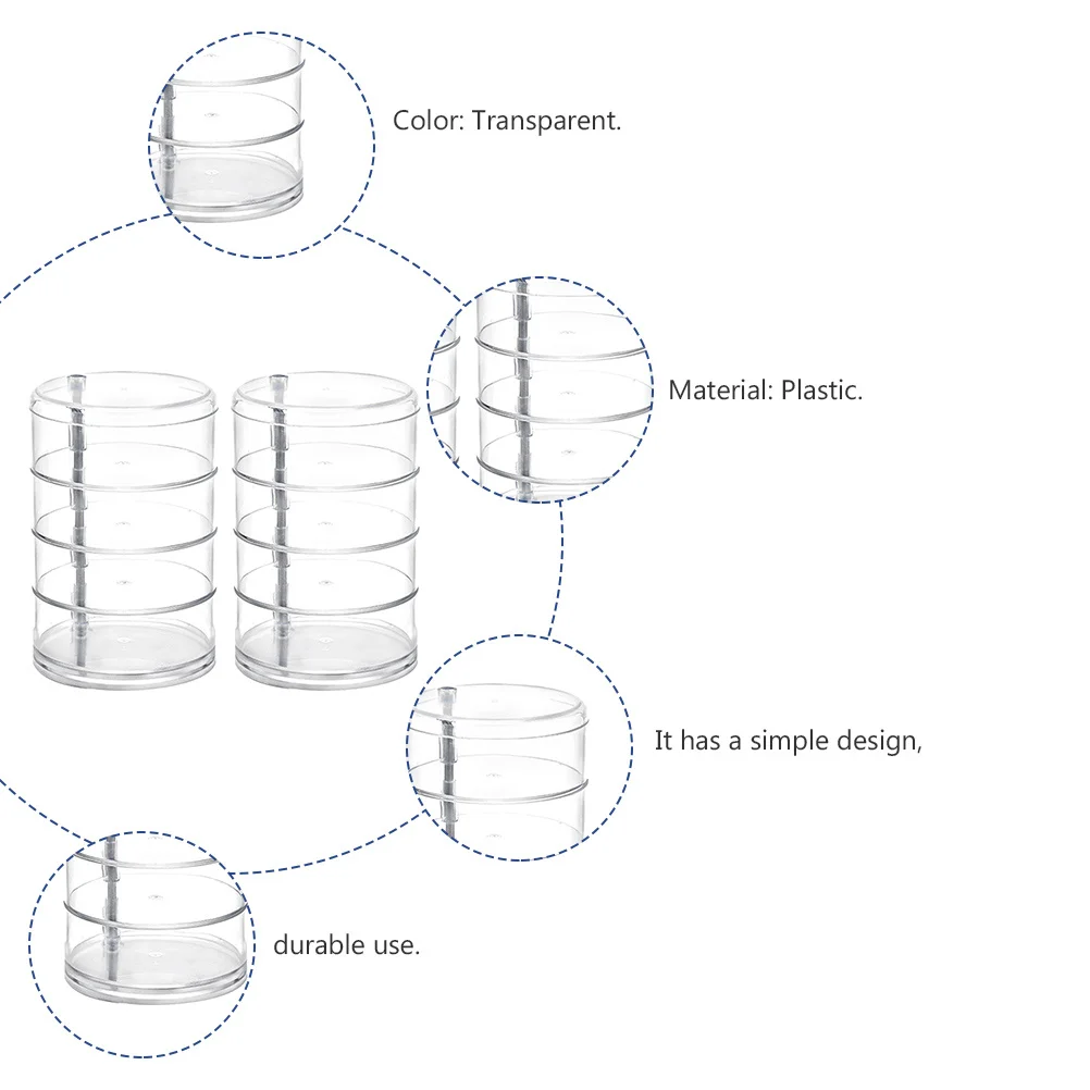 

1Pcs Jewelry Storage Box Four Layers Transparent Makeup Organizer for Women Home Desktop Cosmetics Holder Practical Multi-Use