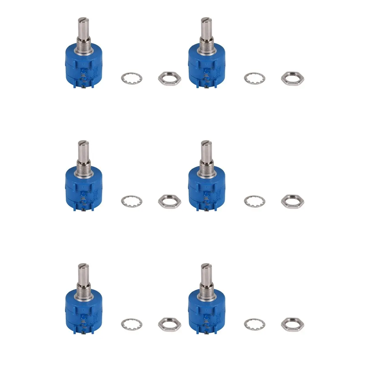 6X 3590S-2-502L 5K Ohm 10-Turn Rotary Wire Wound Precision Potentiometer