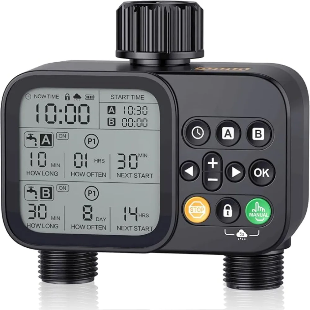 IPX5 Waterproof Digital Water Flow Meter LCD Display Brass Inlet Electronic Water Meter Multifunctional Accurate