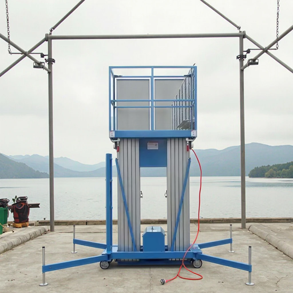 High Altitude Mobile Work Platform New Aluminum Alloy Lift With Chain Sling For Cleaning Installation And Maintenance