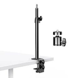 Desk Mount Stand DSLR Camera C Clamp Light Stand Photographic Light Boom Stand With Ball Head for Phone Video Ring Light Zoom