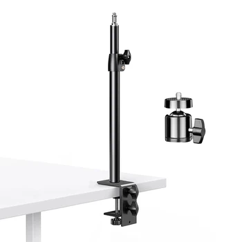 Desk Mount Stand DSLR Camera C Clamp Light Stand Photography Light Boom Phone Video Ring Light Stand with Ball Head Zoom