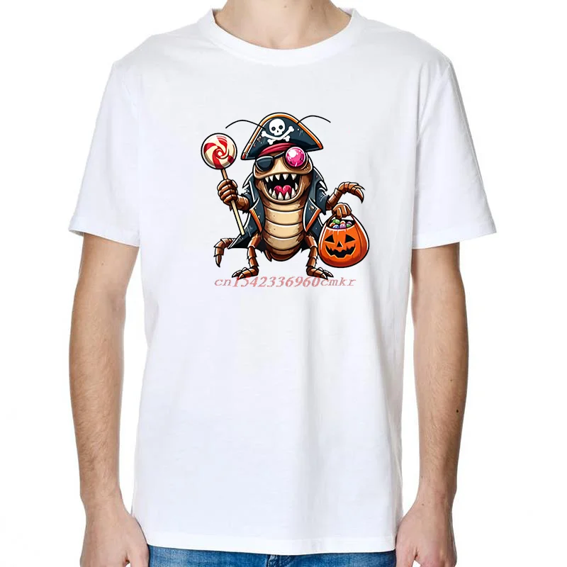 Halloween Cockroach Pirate Eye Patch Candy Bag Treasure Funny Graphic T Shirts Summer Unisex Short Sleeve T-Shirts Print T Shirt