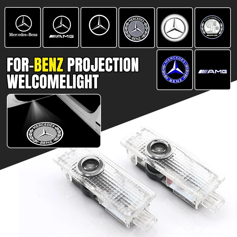 2-4PCS car door HD Led laser projector welcome lamp suitable for Mercedes-Benz AMG CLA C17 CLS C218 W218 W219 E class 207 C207.
