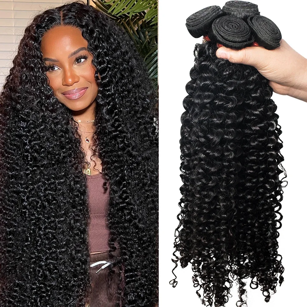 40 Inch Deep Wave Human Hair Bundles 1/3/4 Pices Long Brazilian Weaving Virgin 100% Remy Human Hair Raw Human Hair Bundles wigs