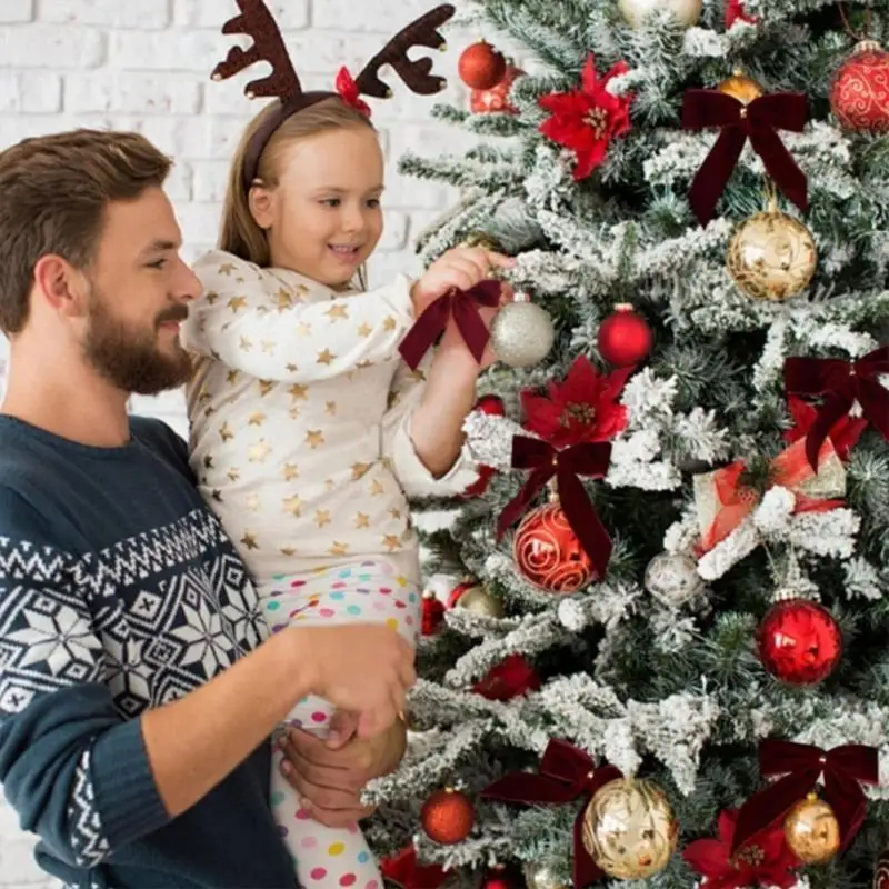 E8BD 24pcs/Pack Christmas Velvets أقواس قمادة أنيقة قلادة الفراشة