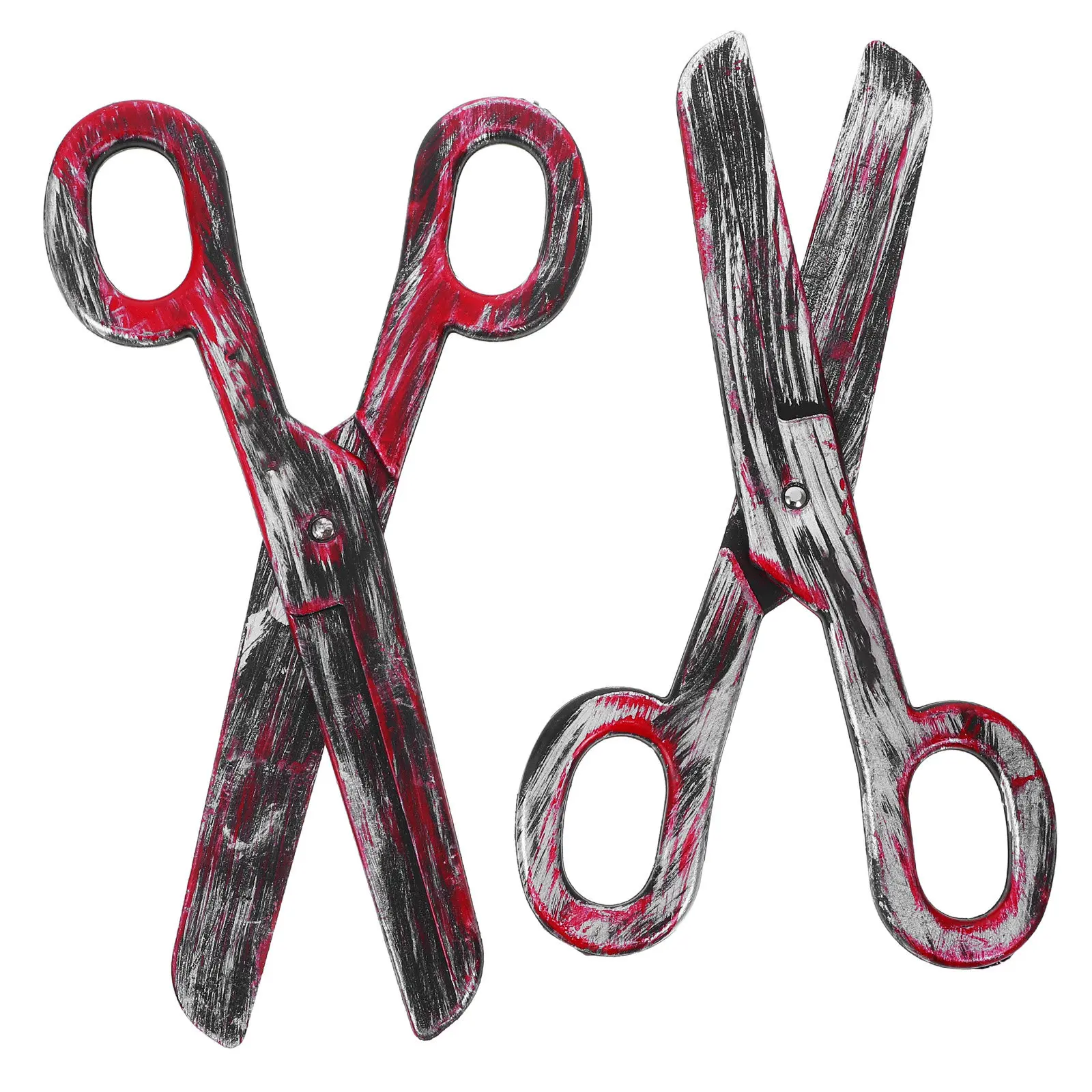 2Pcs Giant Fake Scissors Costume Prop Large Clown Accessory for Halloween Circus Stage Performance Plastic Decorative Scissor