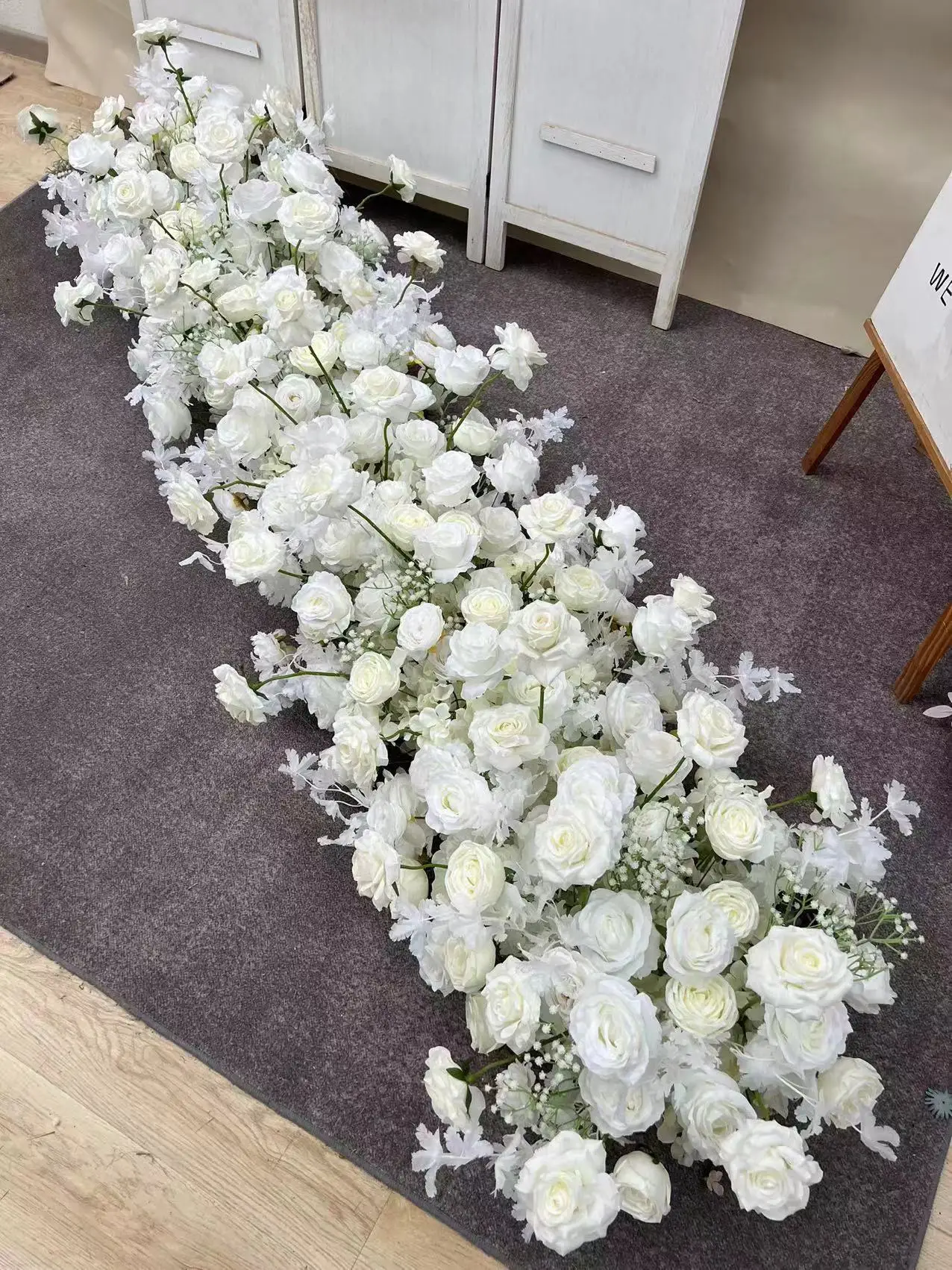 

Customized Long Runner Artificial Flower Row Wedding Backdrop Decoration Floral Arrangement Sofa Flower Decor Event Party Props