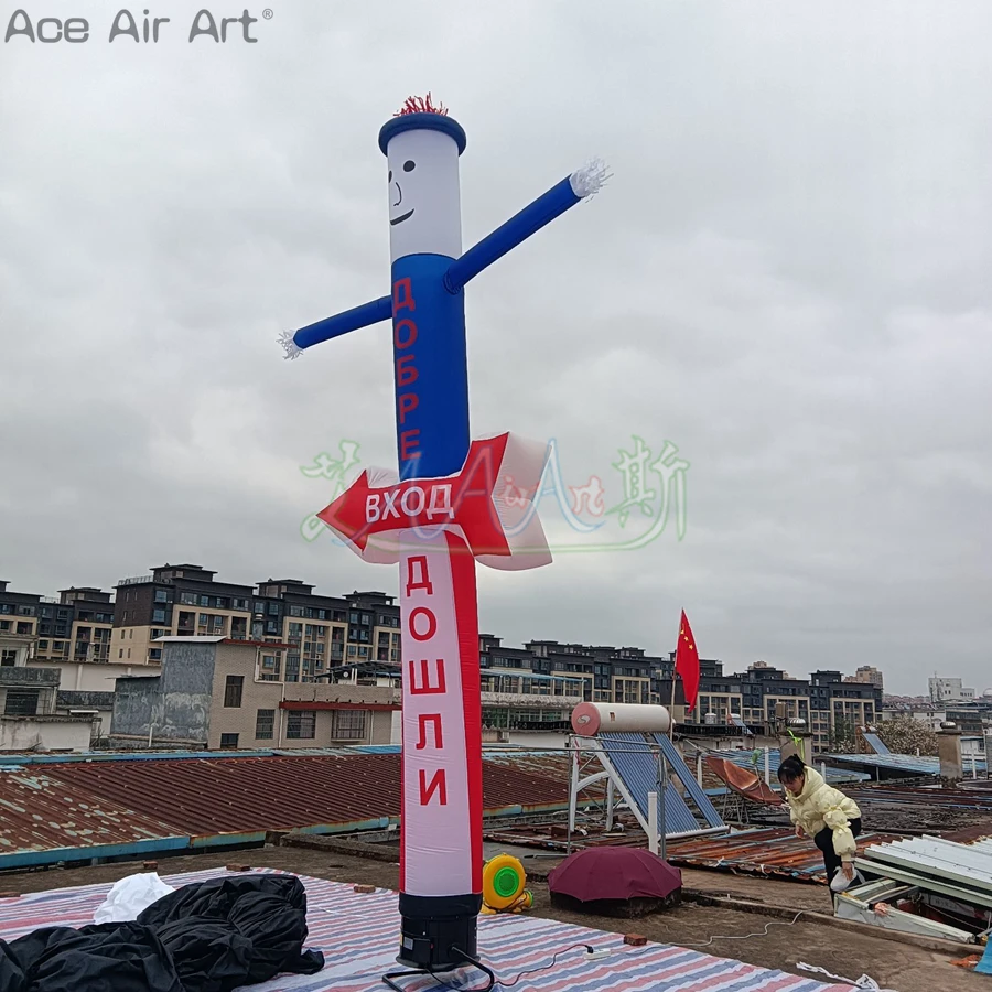 Nueva publicidad, bailarina de cielo inflable de 5m H, bailarina de aire de escritorio, hombre viento para evento