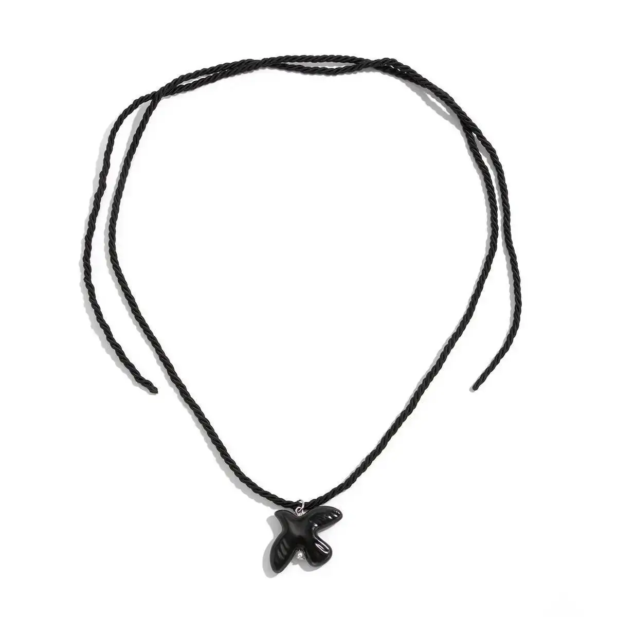 

Lacteo Lacteo Unique Ceramic Peace Dove Pendant Necklaces Women Minimalism Adjustable Nylon Rope Necklace Party Banquet Jewelry