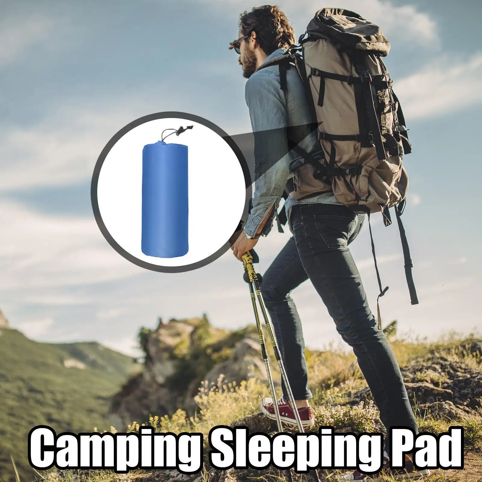 

Надувной спальный коврик для кемпинга, компактный спальный коврик для кемпинга с подушкой, эргономичные опоры, дорожная палатка, снаряжение для альпинизма