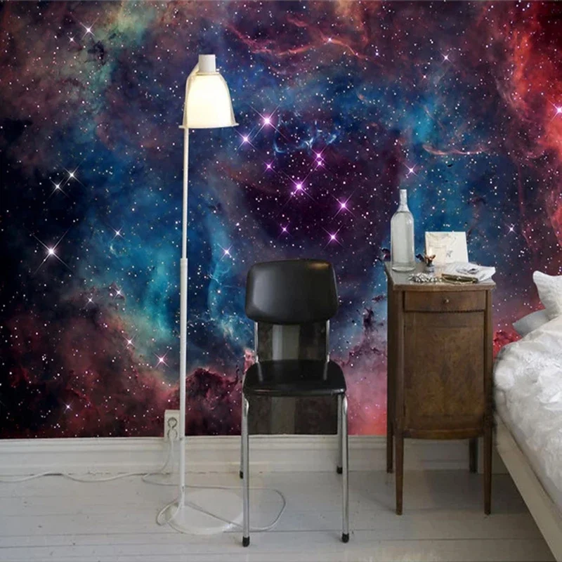 

Custom Photo Wallpaper For Bedroom Walls 3D Starry Sky Poster TV Background Modern Photography Art Mural Living Room Wall Paper