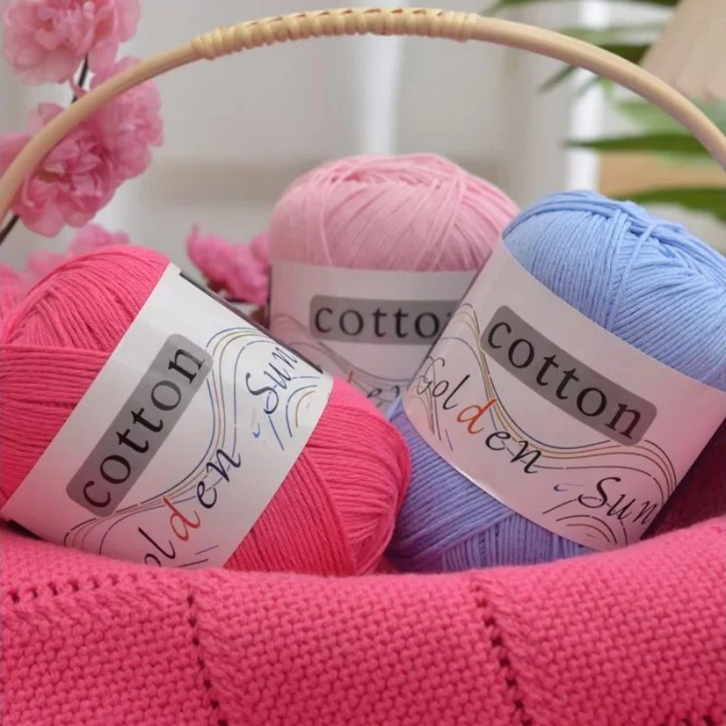 Cotton thread, medium fine cotton yarn ball, hand woven DIY material