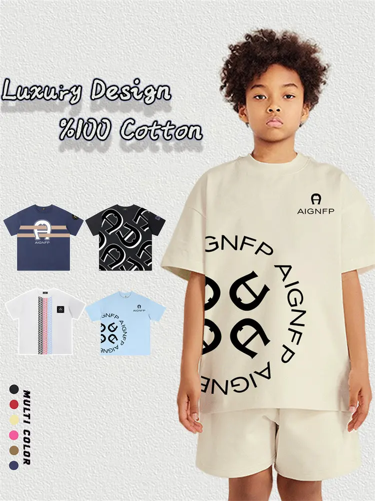 

Fashion Kids Tees Summer Boys Clothes Short sleeve Cotton Letter Print Tops Teen Boy T-shirt Trend Street Children's clothing