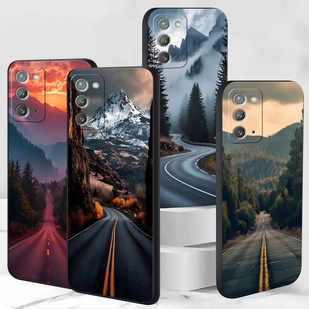TPU Frosted Case for Samsung Galaxy Note 10 Plus 20 Ultra 5G 9 Black Phone Cover Golden Hour Valley Highway M12 J6 Plus M02 M22
