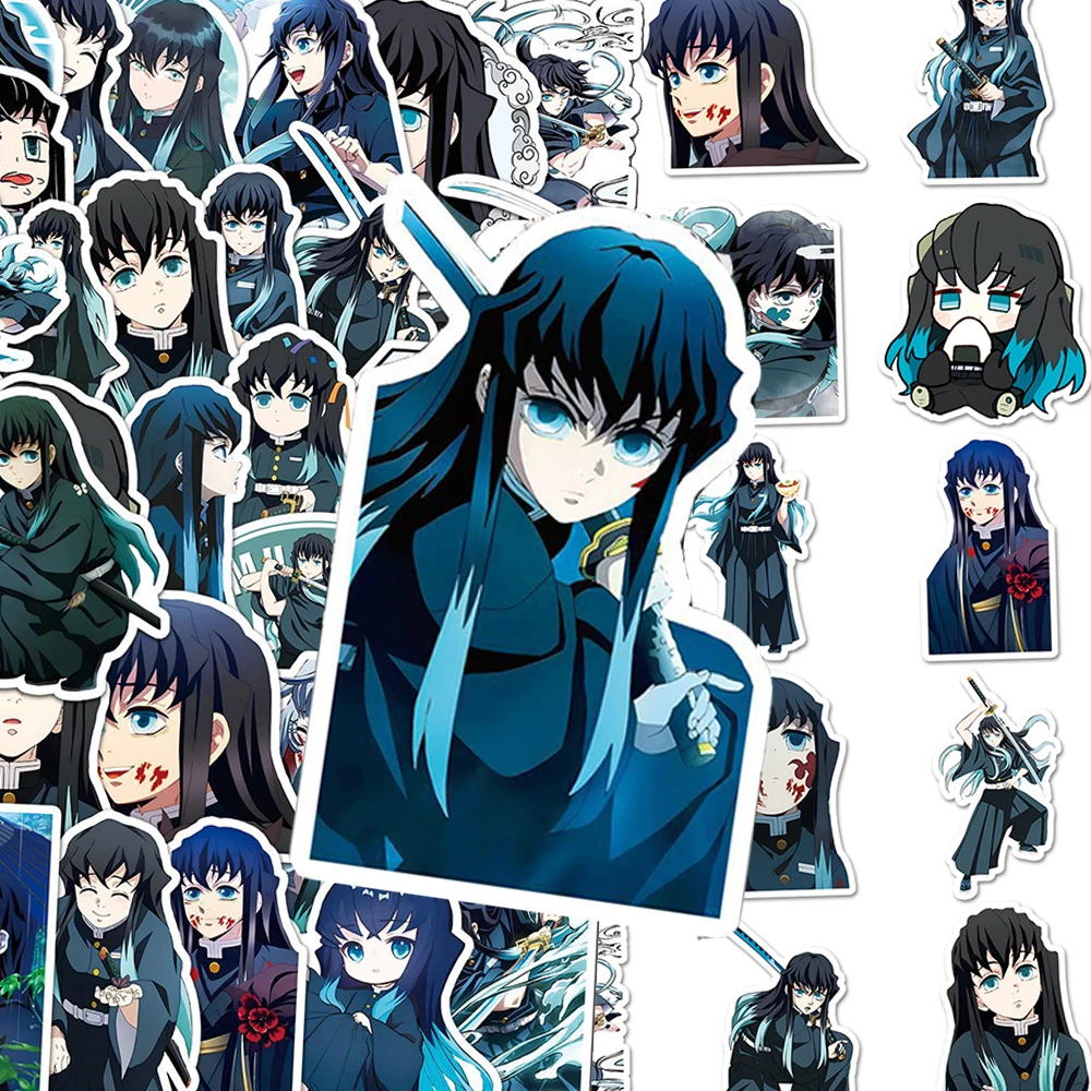 10/30/50pcs Cool Cartoon Tokitou Muichirou Stickers Demon Slayer Anime Decals DIY Motorcycle Scrapbook Laptop Manga Sticker Toys