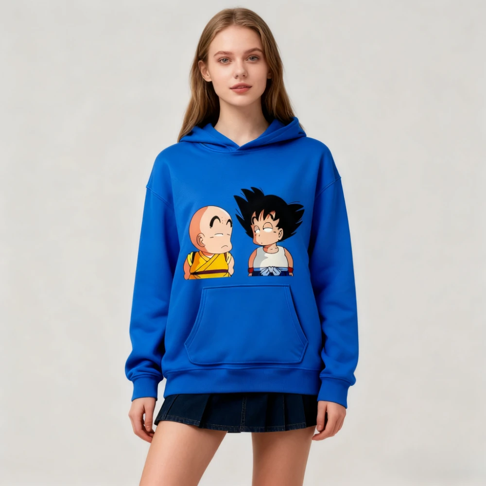 

Dragon Ball Krillin and Son Goku Meet for The First Time Recalling Autumn and Winter Fashion Men's and Women's Cotton Hoodies