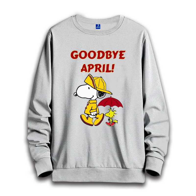 Snoopy cartoon hoodie for girls round neck hoodie for women long sleeved top couples loose casual hoodie couples top for couples