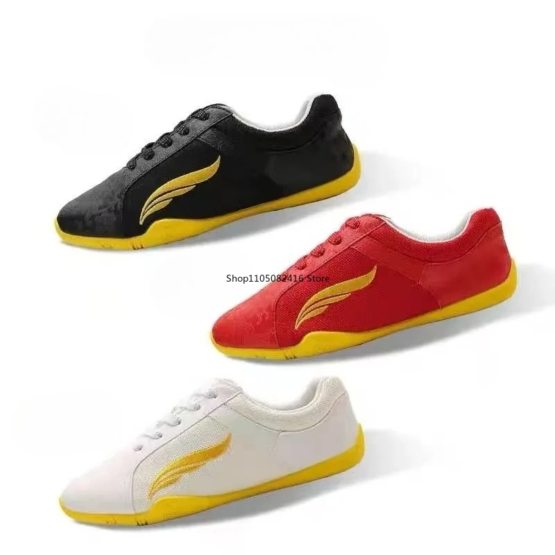 

Professional Women Men Martial arts shoes Black Red Tai Chi shoes Couples Comfortable Wushu Shoe Unisex Wearable Training Shoe