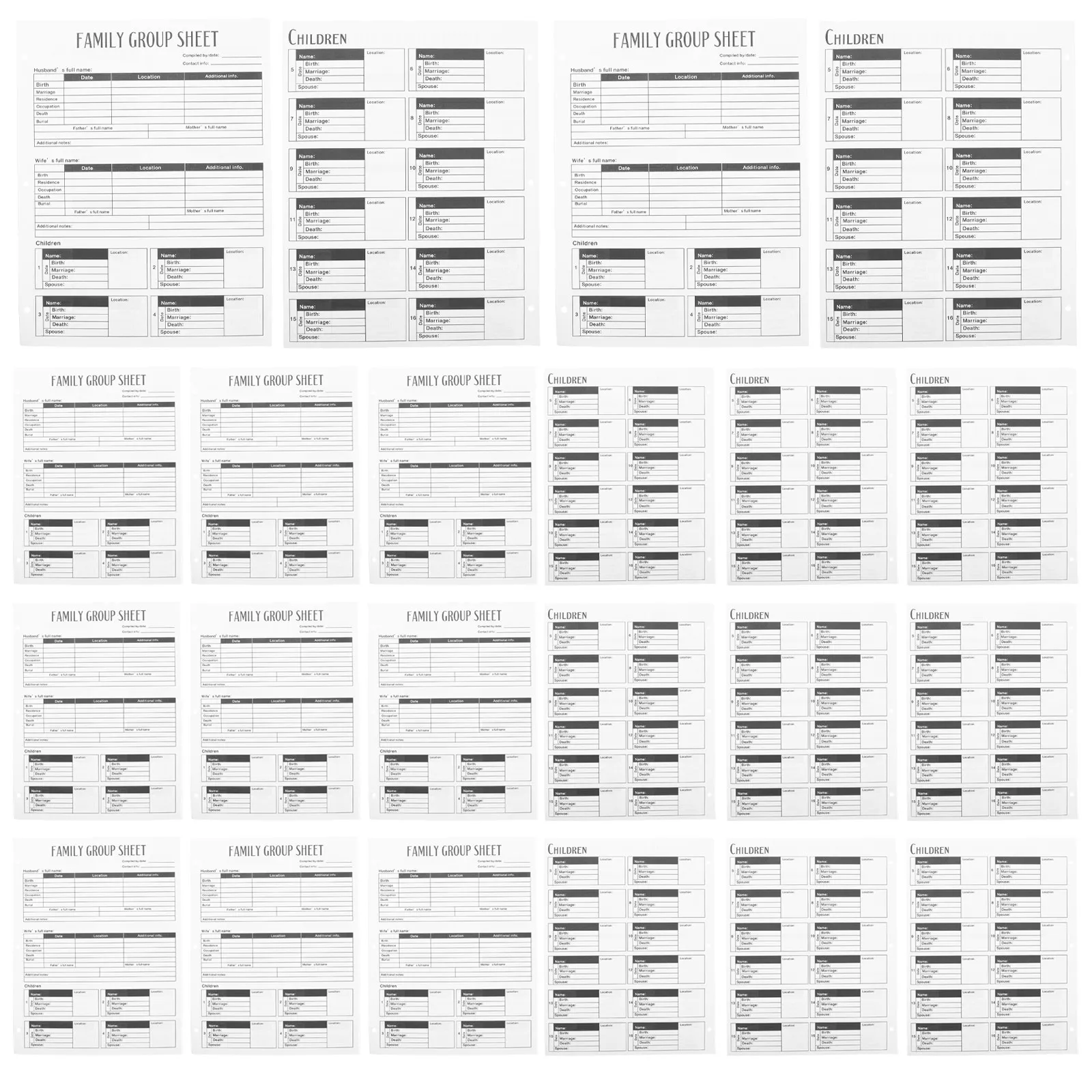 100-feuilles-de-registre-de-famille-recto-verso-a-3-trous-pour-l'organisation-d'un-arbre-genealogique-et-les-formulaires-de-recherche-d'ancetres