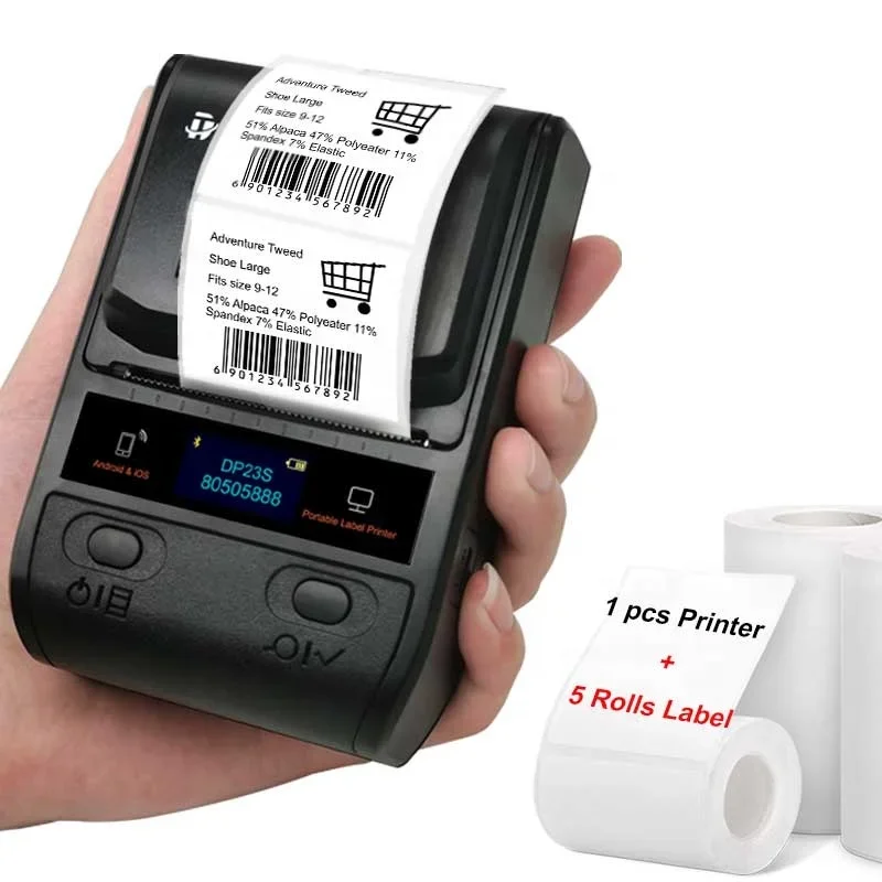 

Detonger 20-50mm label maker blue Tooth Wireless Thermal Printer With 5 Rolls Sticker Labels