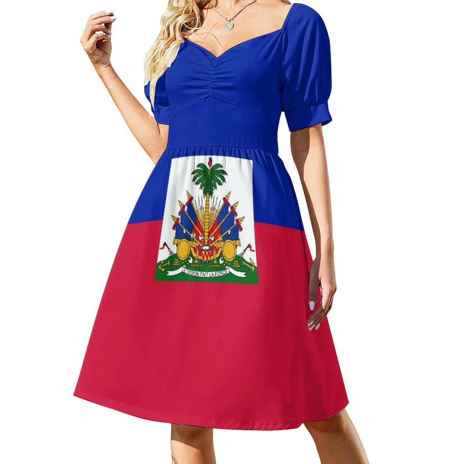 Flagge von Haiti Kleid Kleider Damen Sommer Sommerkleid täglich