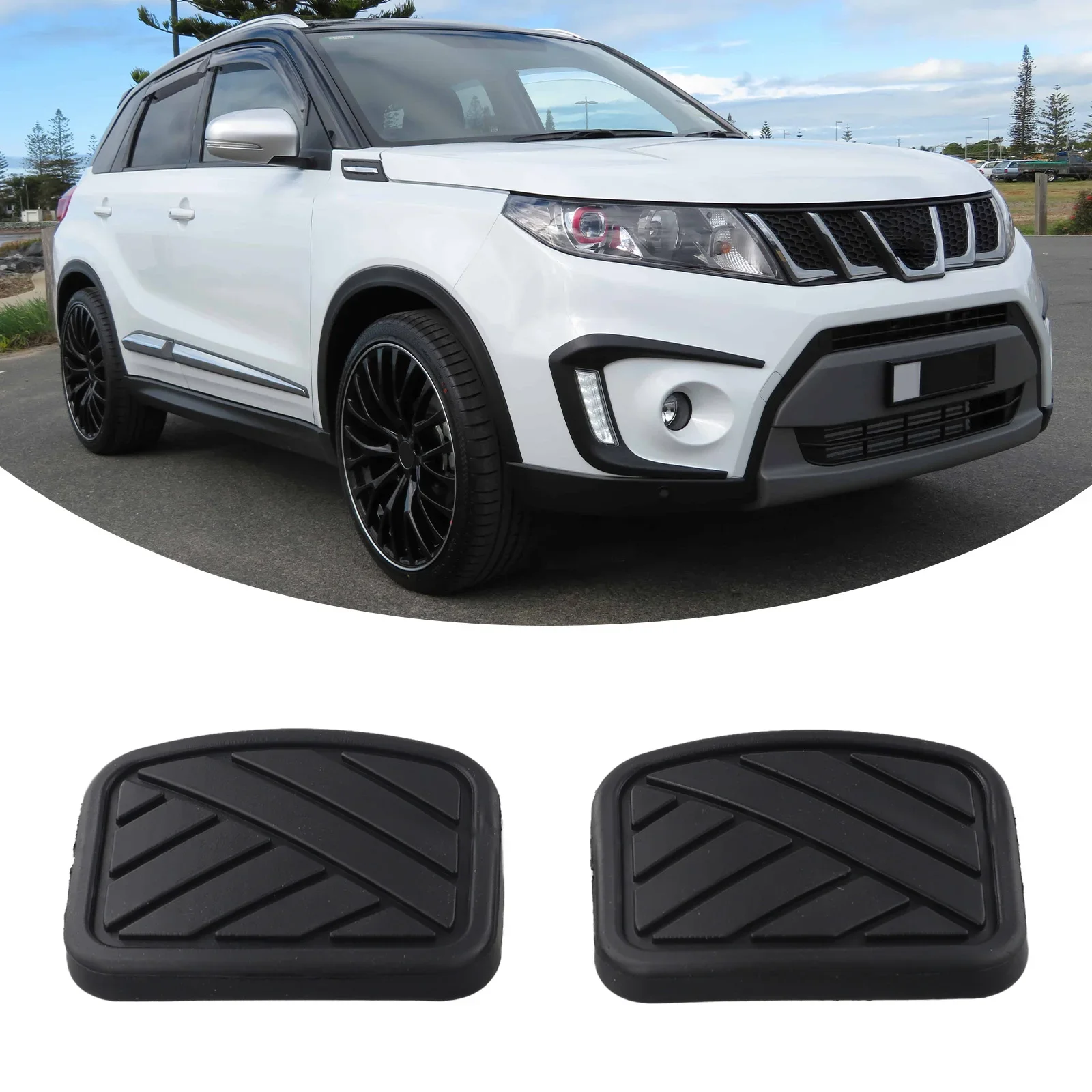 ยางหุ้มแป้นถีบจักรยานคลัตช์เบรก2ชิ้น49751-58J00สำหรับ Suzuki Swift Vitara Samur สำหรับ Suzuki SX4/ XL-7/Grand vitara/aerio