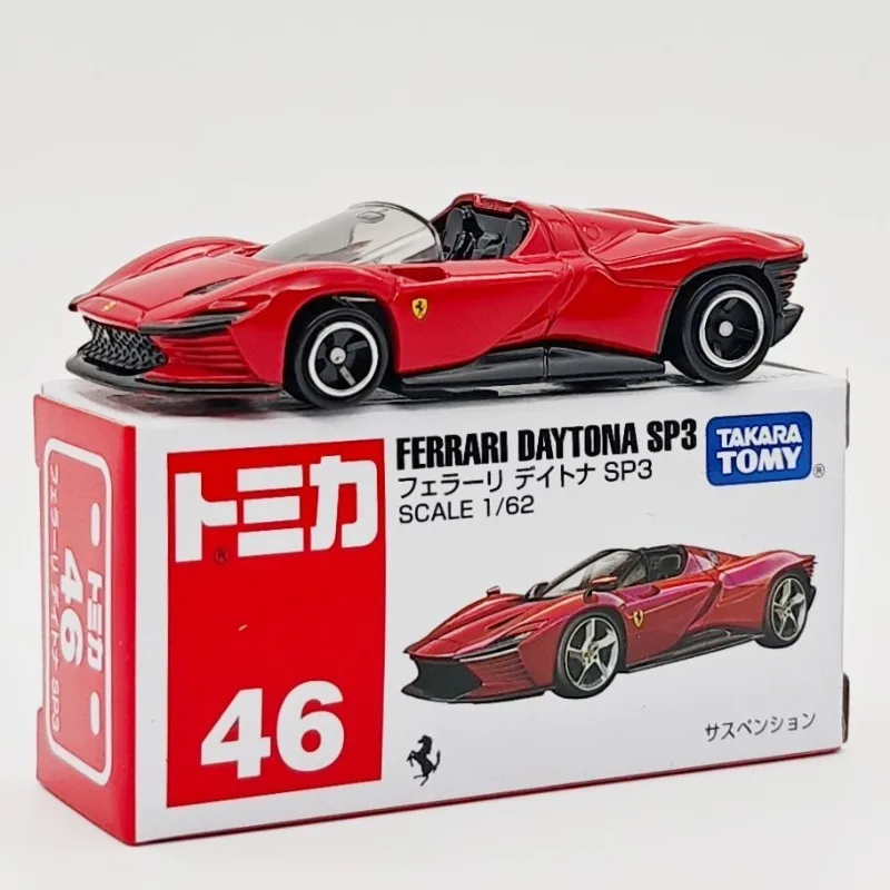 تاكارا تومي توميكا صندوق أحمر أبيض 46 فيراري دايتونا SP3 سبيكة سيارة لعبة مجسمة جمع رائعة الحلي القابلة للجمع #1