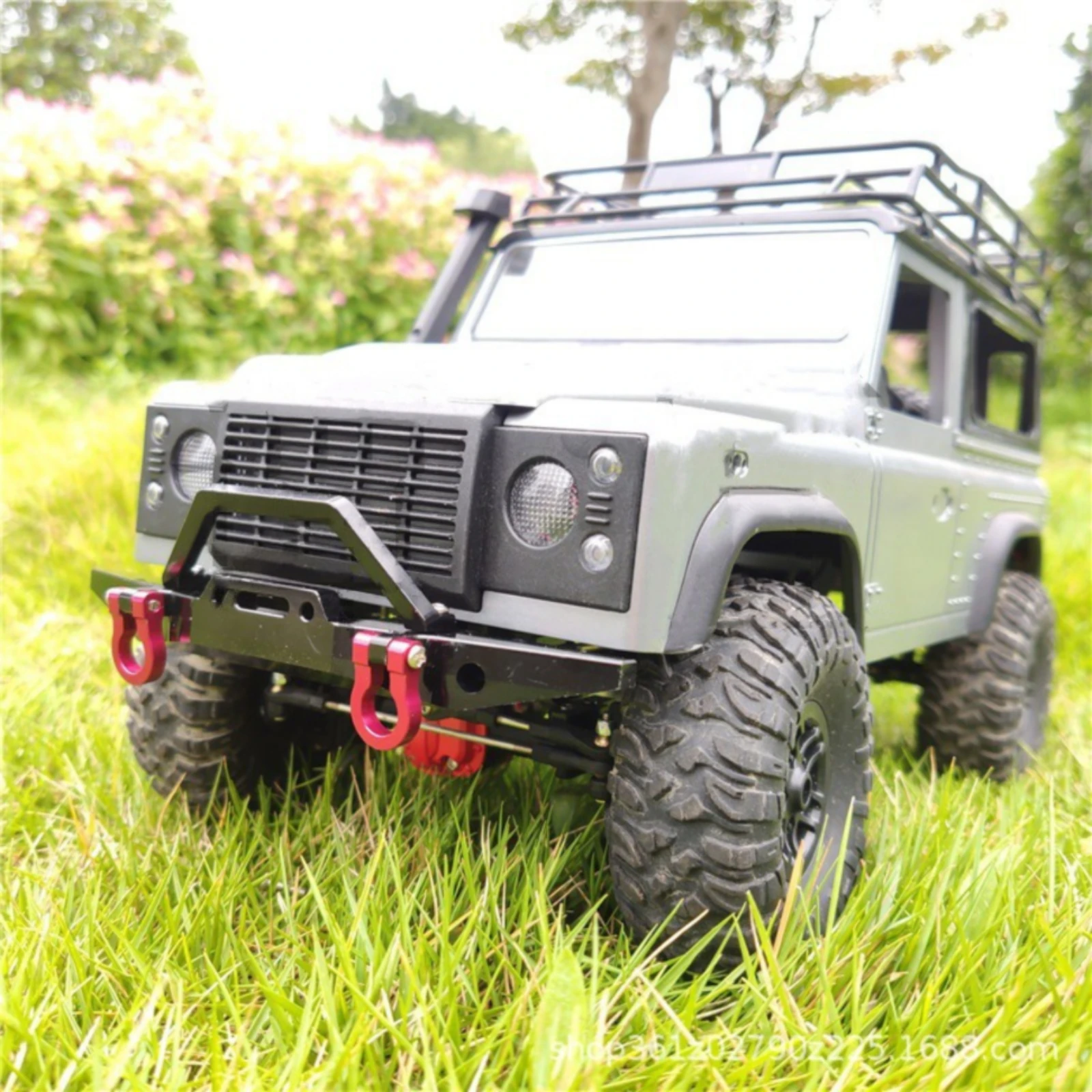 RC Front Bumper with Recovery Shackle Rings Easy to Install Metal RC Trail Front Bumper Sleek Upgrade