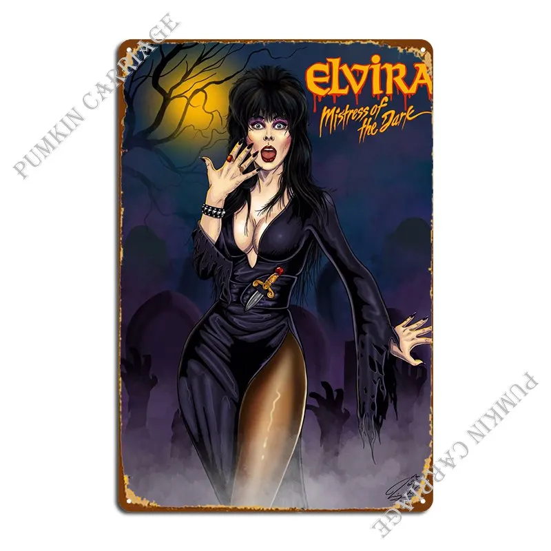 Elvira Metal Plaque Poster Cinema Mural Pub Design Wall Cave Tin Sign Poster