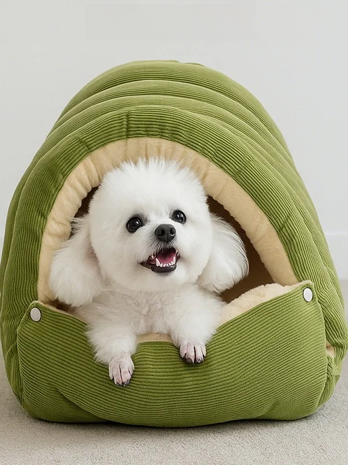 Thickened Warmth Pet Dog Bed Winter Use Drawstring Velvet Removable Closure  Dog Nest Small  Dogs Universal Scene