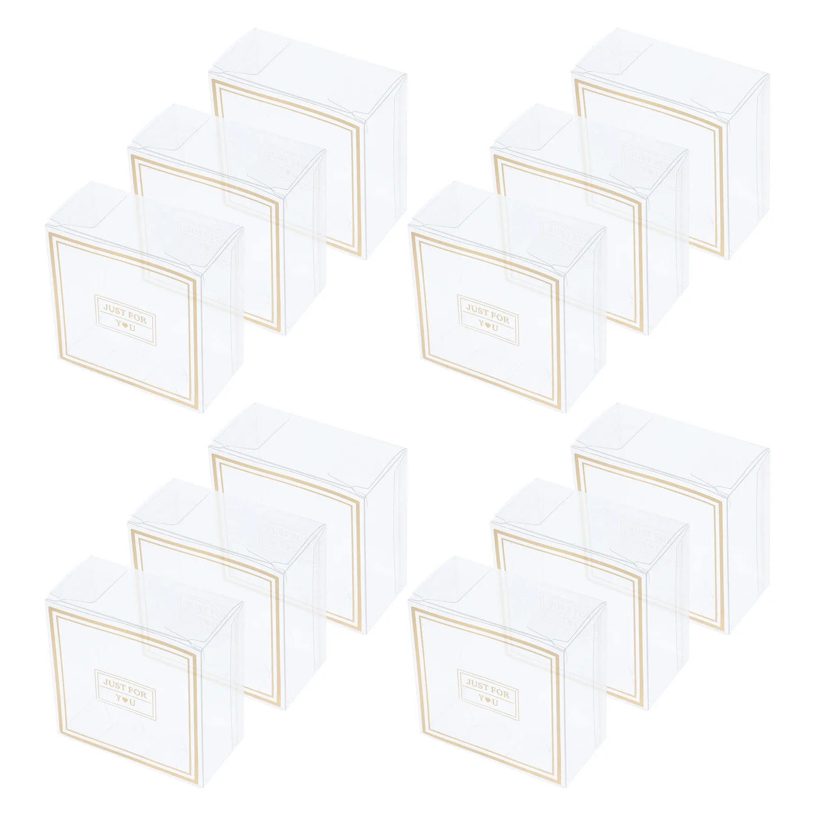 

12Pcs Clear Favor Boxes Transparent Plastic for Wedding Party Nougat Snowflake Crisp Packaging Candy Boxes Party Favors