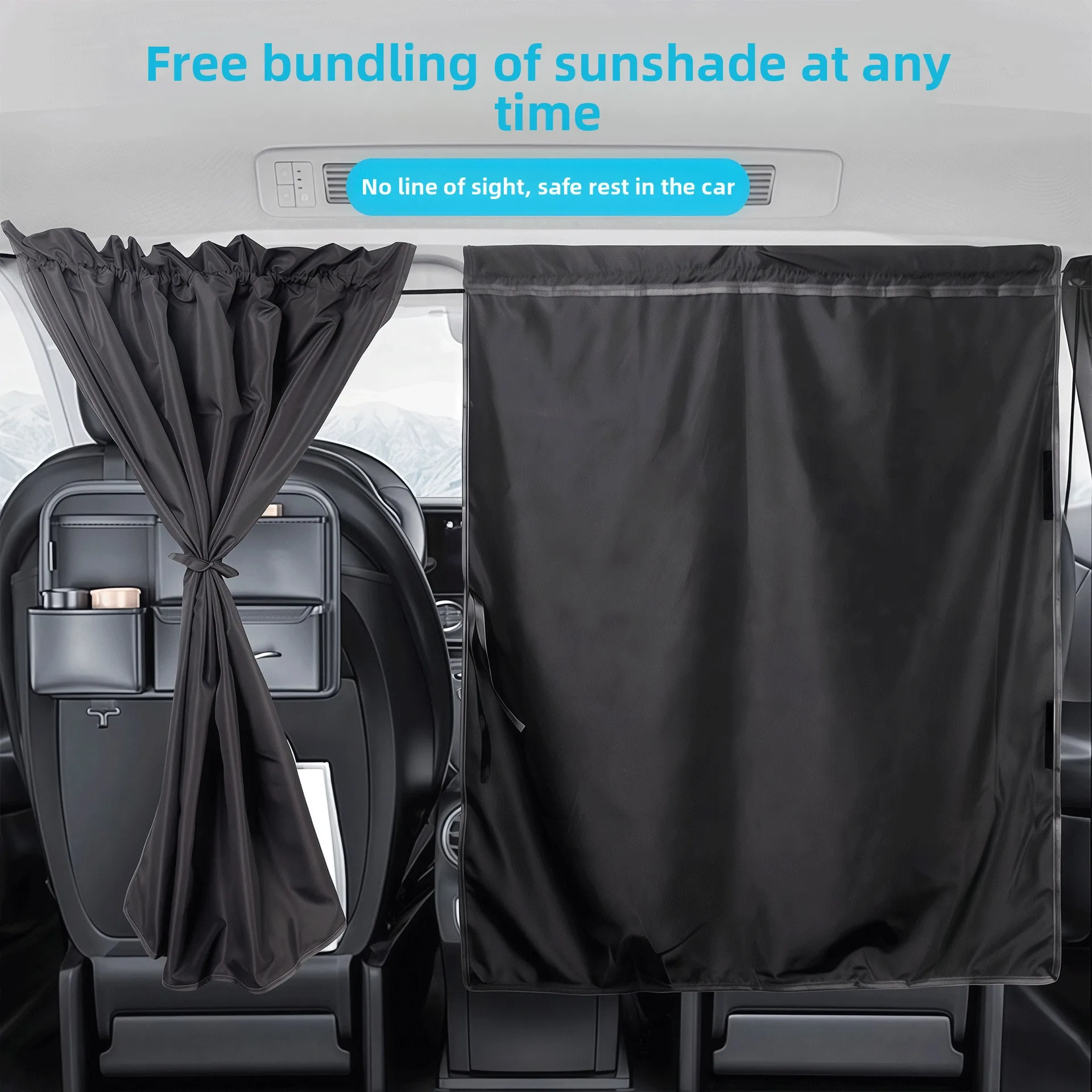 Cortina divisoria para automóvil, protección solar, aislamiento térmico, cortina opaca portátil, cortina de fila trasera para vehículos