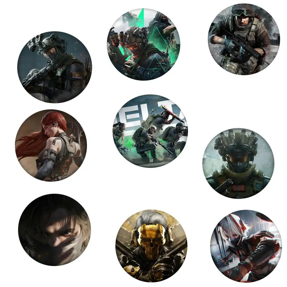 Game Anime D-Delta F-Force Round Badge Lapel Pin Backpack Clothing Jewelry Accessories Gift Brooch