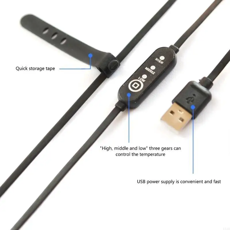 Calentador de lentes, tiras calentadoras de rocío para telescopios y cámaras, calentador de lentes con Control de temperatura de 3 engranajes, calentador de rocío Universal USB