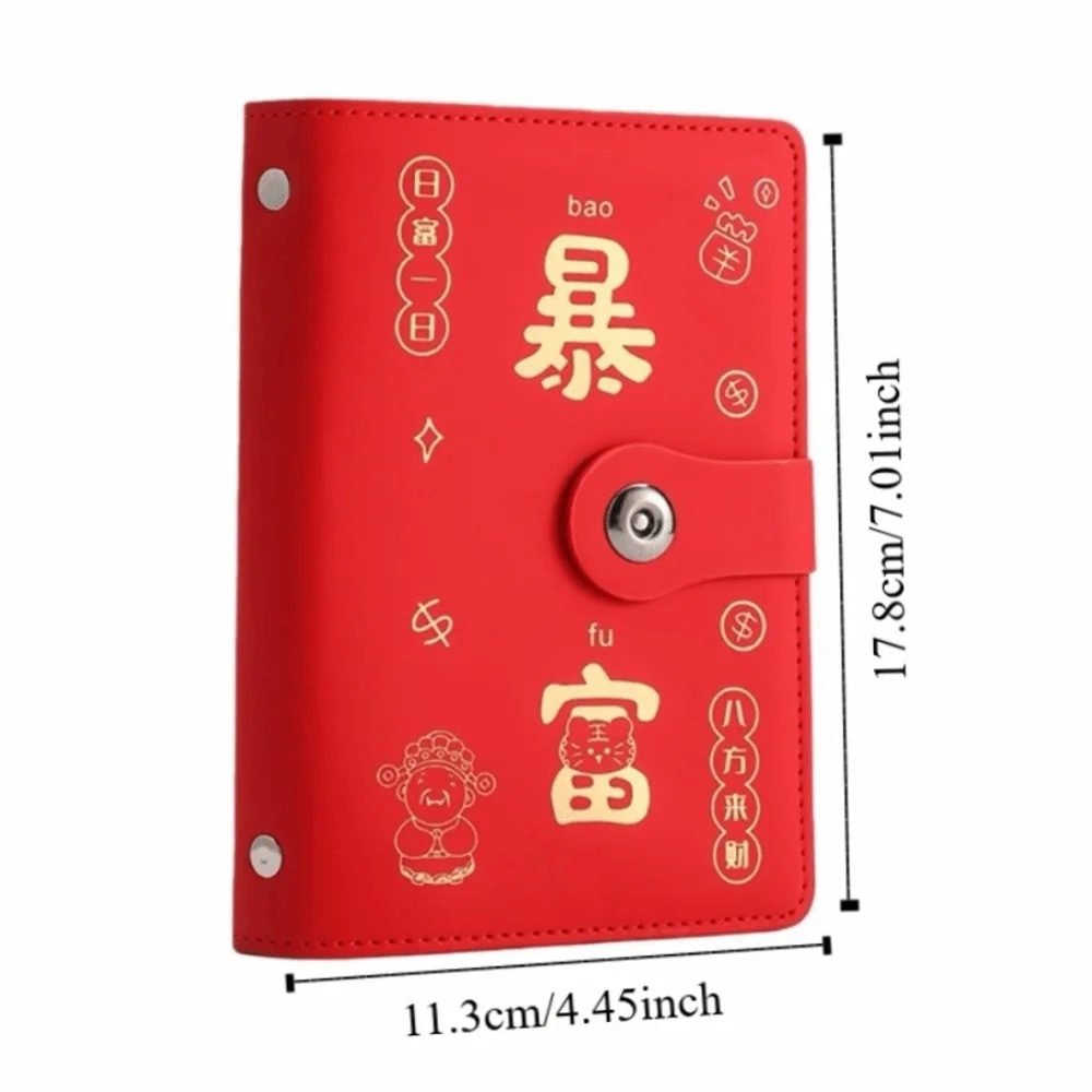 PU Leather Money Saving Book Large Capacity Waterproof Money Saving Challenge Book Magnet Buckle Reusable