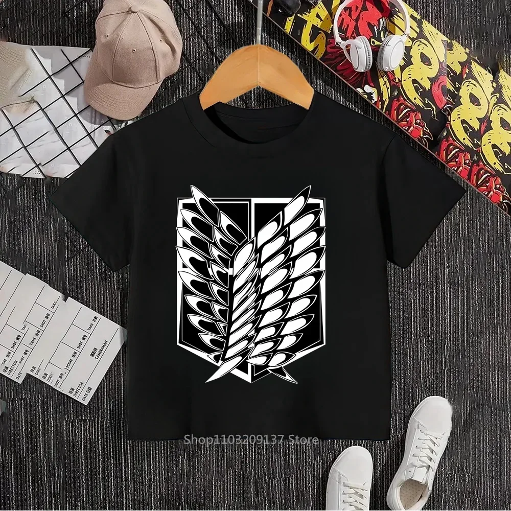 Dynamic Summer Fashion for Juniors Boys and Girls' T-shirts with Attacking Titan Graphics Sporty Stylish Soft for Casual Wear