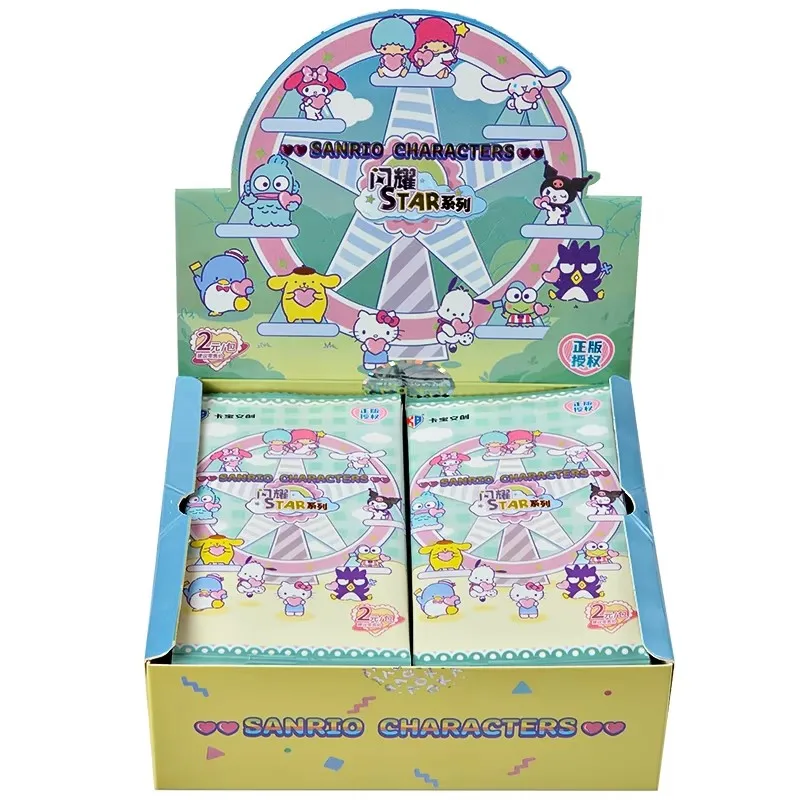 뜨거운 판매 오리지널 박스 카드 Sanrio 인기 만화 애니메이션 캐릭터 귀여운 Kuromi 키티 멜로디 수집 취미 어린이 선물
