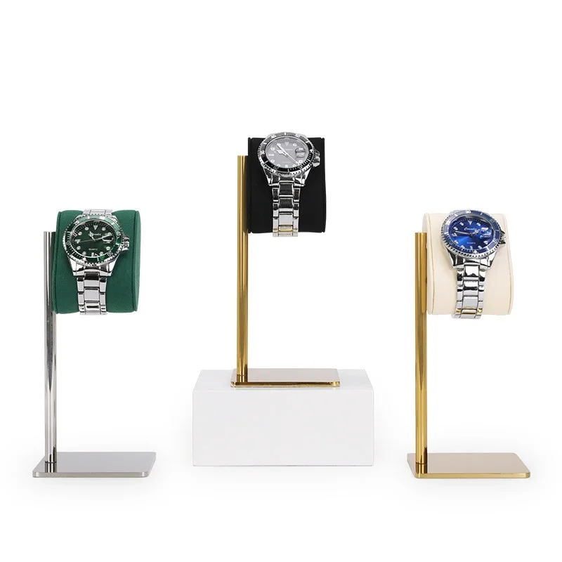 17cm Luxury Metal Watch Stand Elegant Velvet Display Holder for Watches Bracelets Perfect for Store Live Stream Home Show Rack