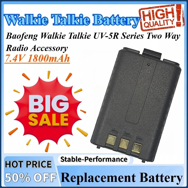 

7.4V 1800mAh BL-5 Walkie Talkie Li-ion Battery Superior Quality For Baofeng UV-5R Series Two Way Radio Accessory High Quality