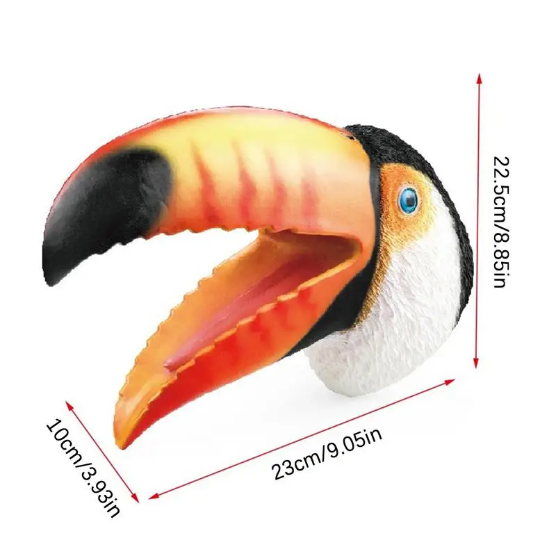 Hand Puppets | Funny Toucan Head Puppets Toy | Hand Puppet Kids Bathing Toys Soft Rubber Animal Role Play Figure for Kids