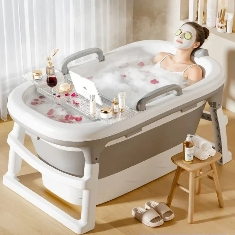 Full-body Multi-functional Bathtub for Home Modern Steam Function Bathtubs with Lid Creative Plastic Household Tubs for Adults