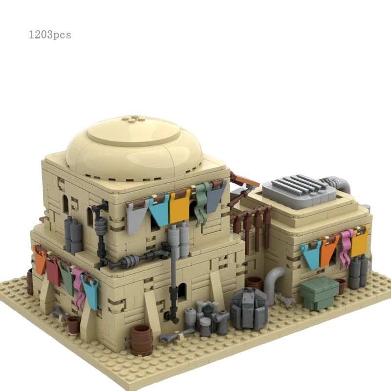 Hot selling creative desert city building blocks model Tatooine Street single-family house set MOC building blocks toy gift